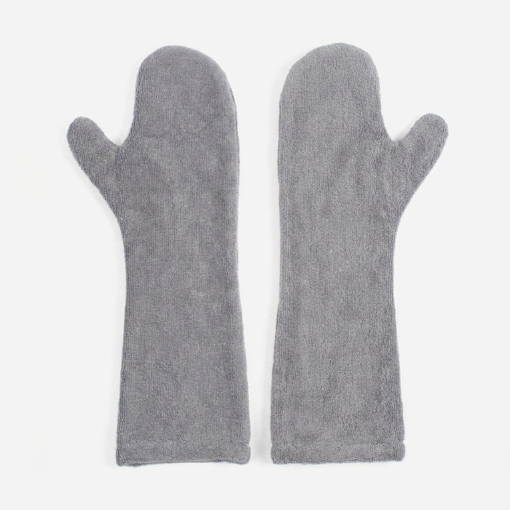 Bamboo Drying Mitts Gun Metal top-down view