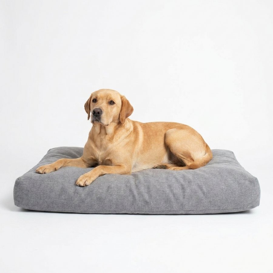 Bamboo Drying Cushion Cover Gun Metal with dog