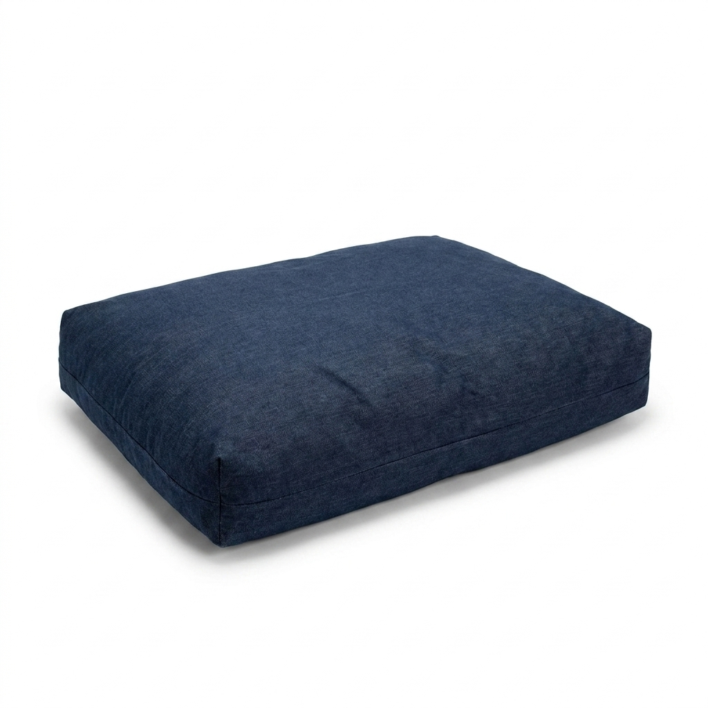 Bamboo Drying Cushion Cover Navy angled view