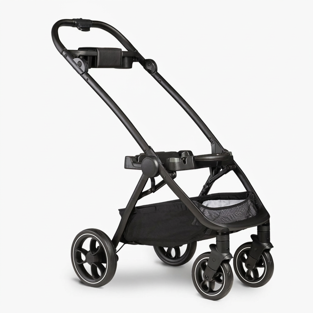 Compact Folding Pet Stroller Frame angled view