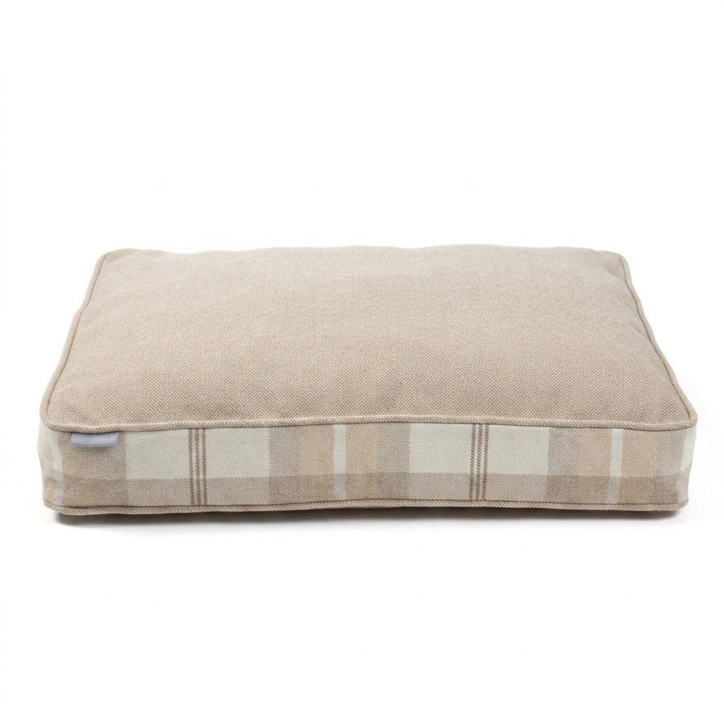 Dog Cushion Balmoral Natural Tweed front view