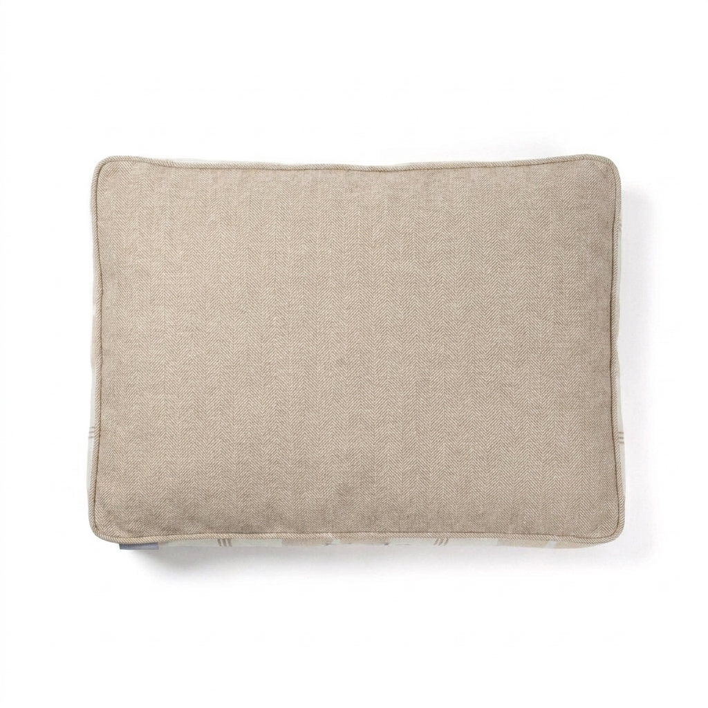 Dog Cushion Balmoral Natural Tweed top-down view
