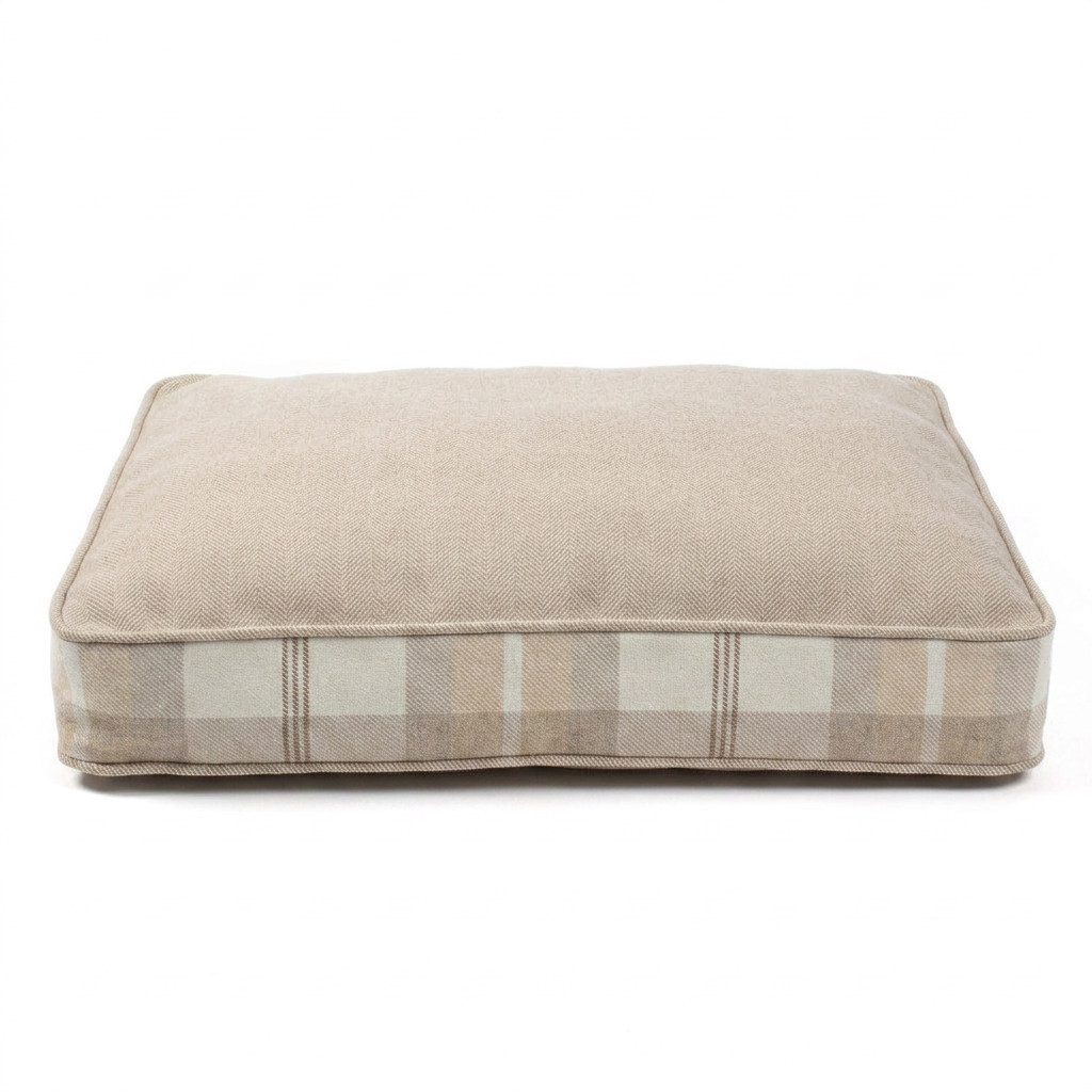 Dog Crate Bumper Balmoral Natural Tweed front view