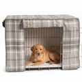 Dog Crate Cover Balmoral Dove Grey with dog