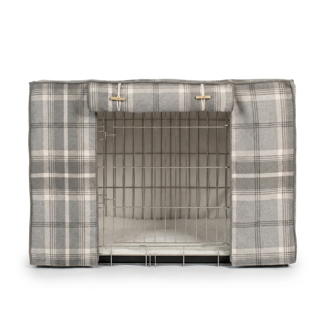 Dog Crate Bumper Balmoral Dove Grey front view