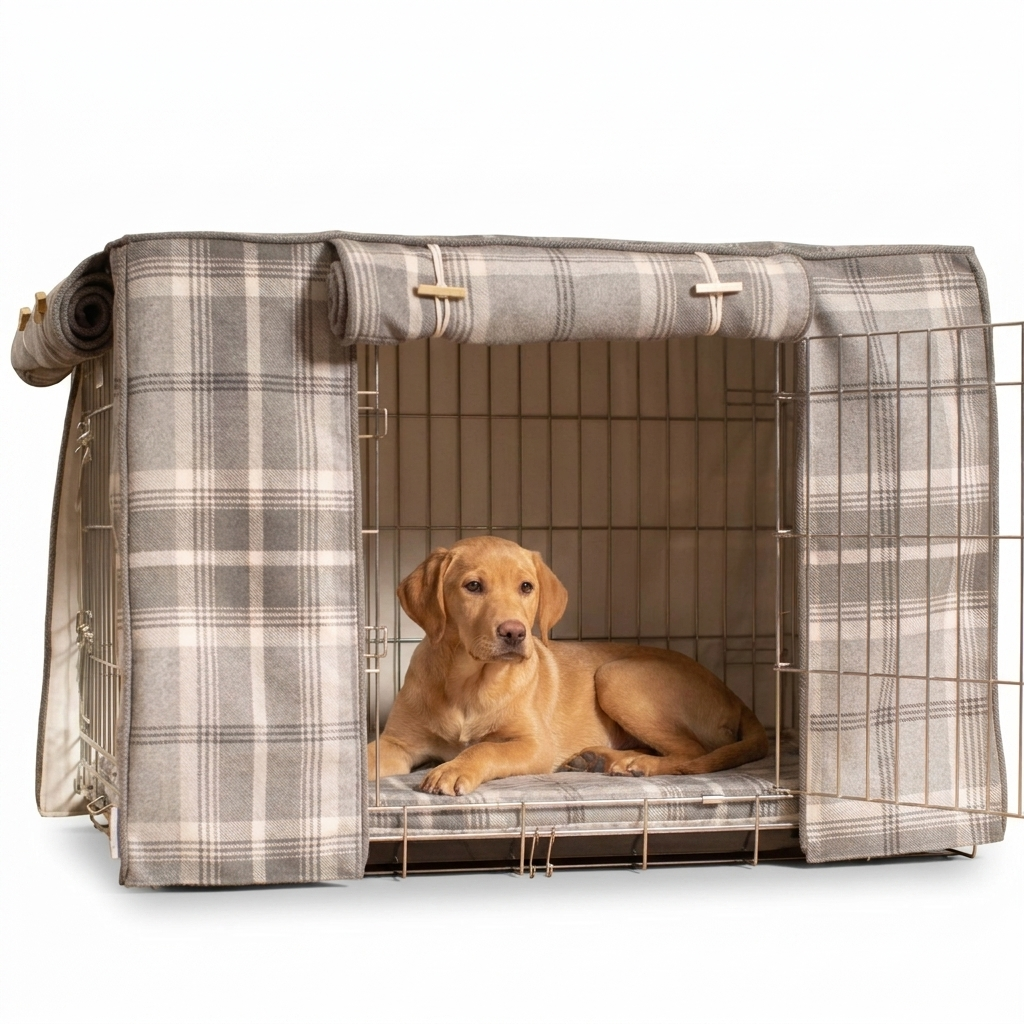 Dog Cushion Balmoral Dove Grey with dog