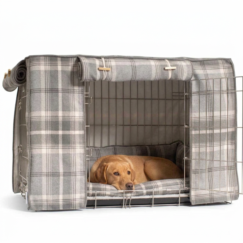 Dog Crate Set Balmoral Dove Grey with dog