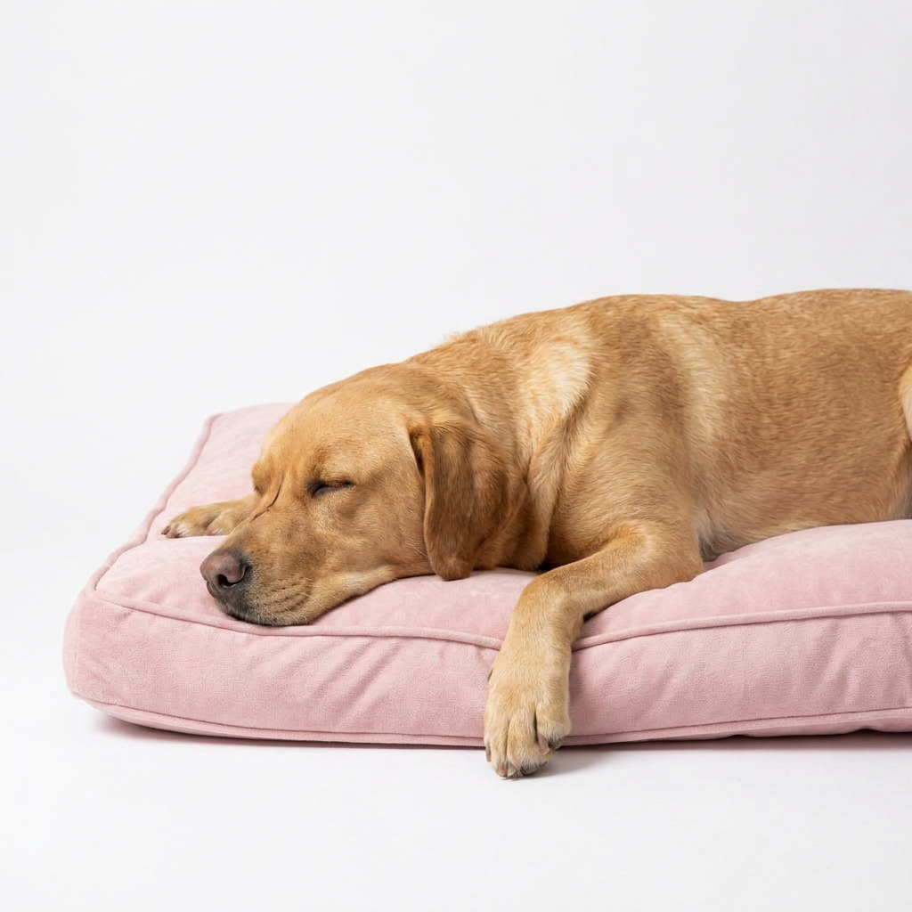 Dog Cushion Rose Quartz Minerals with dog