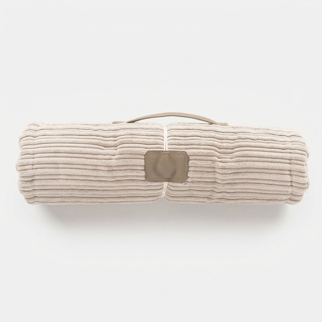 Travel Mat Light Grey Essentials Plush top-down view