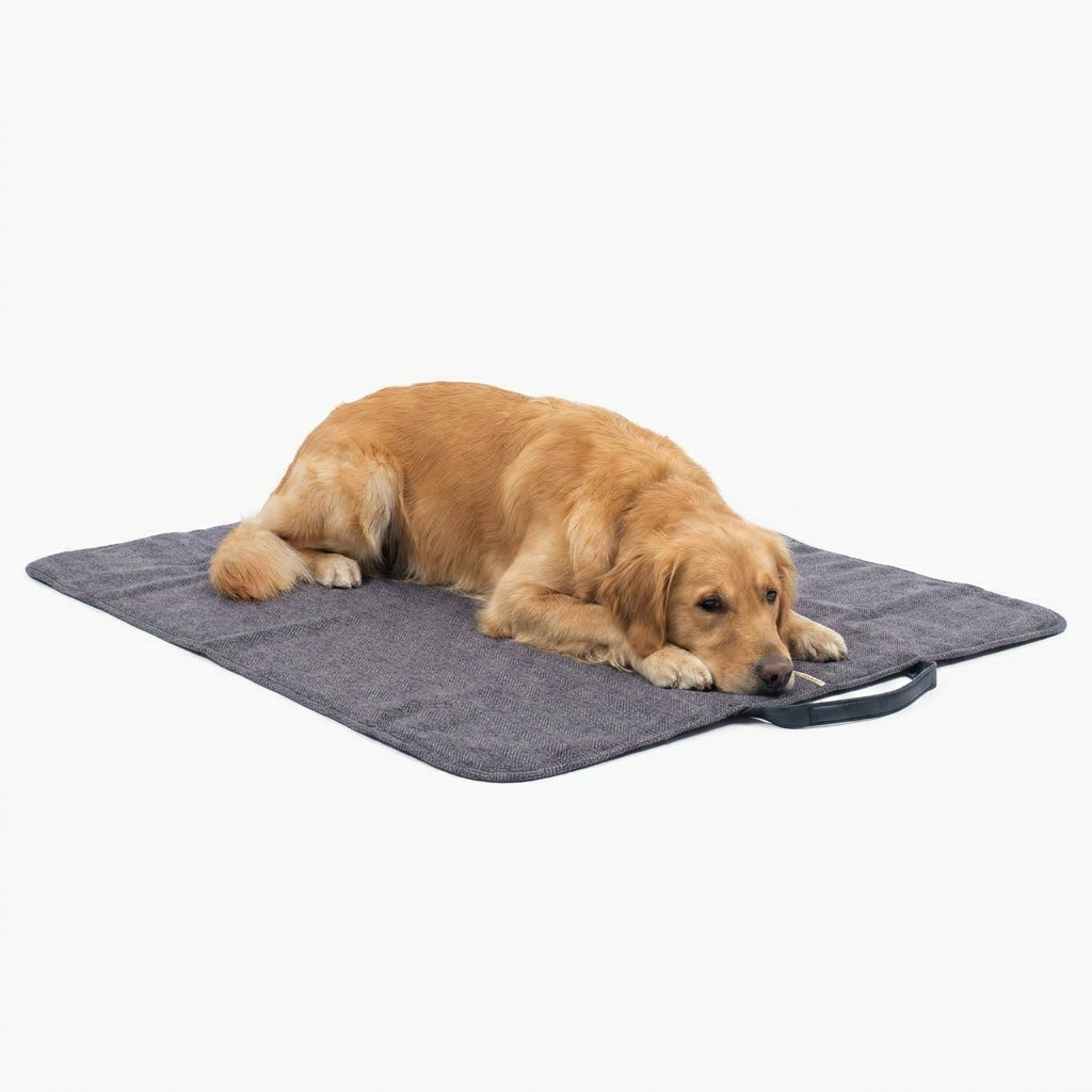 Travel Mat Oxford Herringbone Tweed with dog