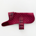 Quilted Dog Coat Mulberry Plaid front view