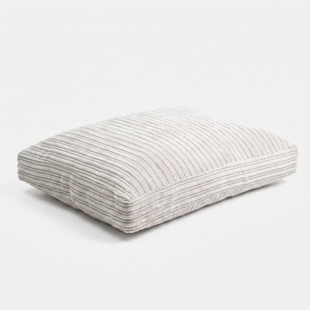 Cushion Cover Essentials Light Grey Plush angled view