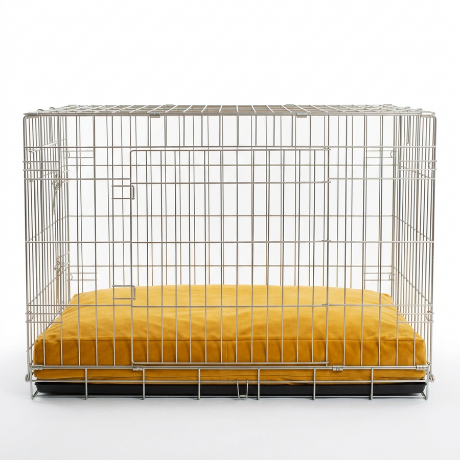 Dog Cushion Saffron Velvet front view