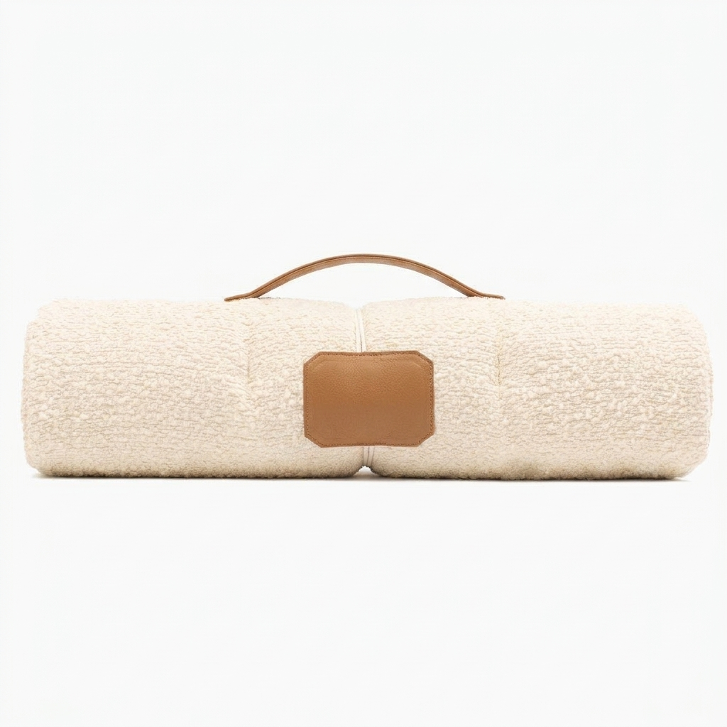 Travel Mat Ivory Bouclé front view