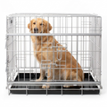 Sliding Door Dog Crate with dog