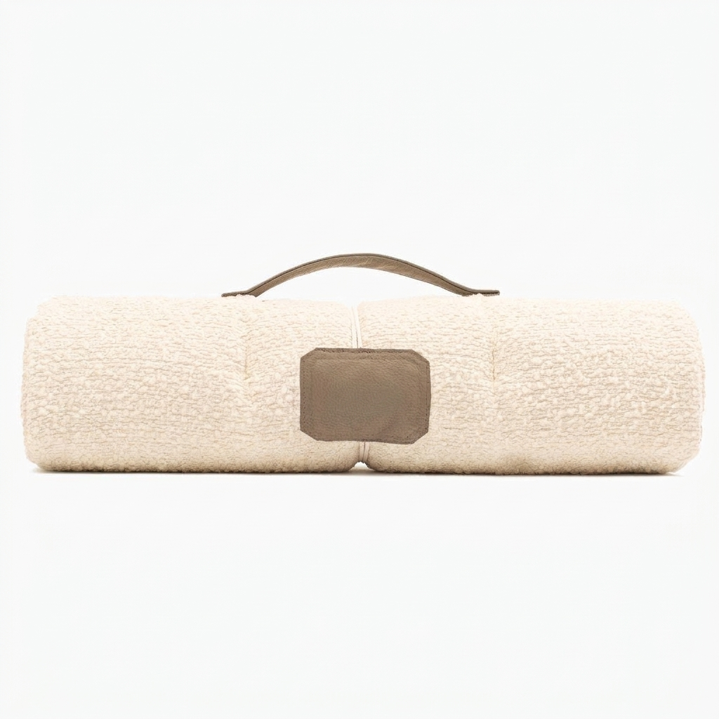 Travel Mat Ivory Bouclé top-down view