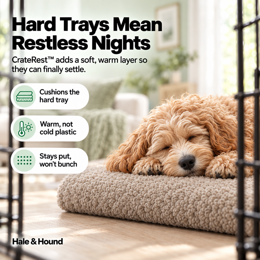 Hard crate trays mean restless nights; CrateRest adds a soft, warm layer