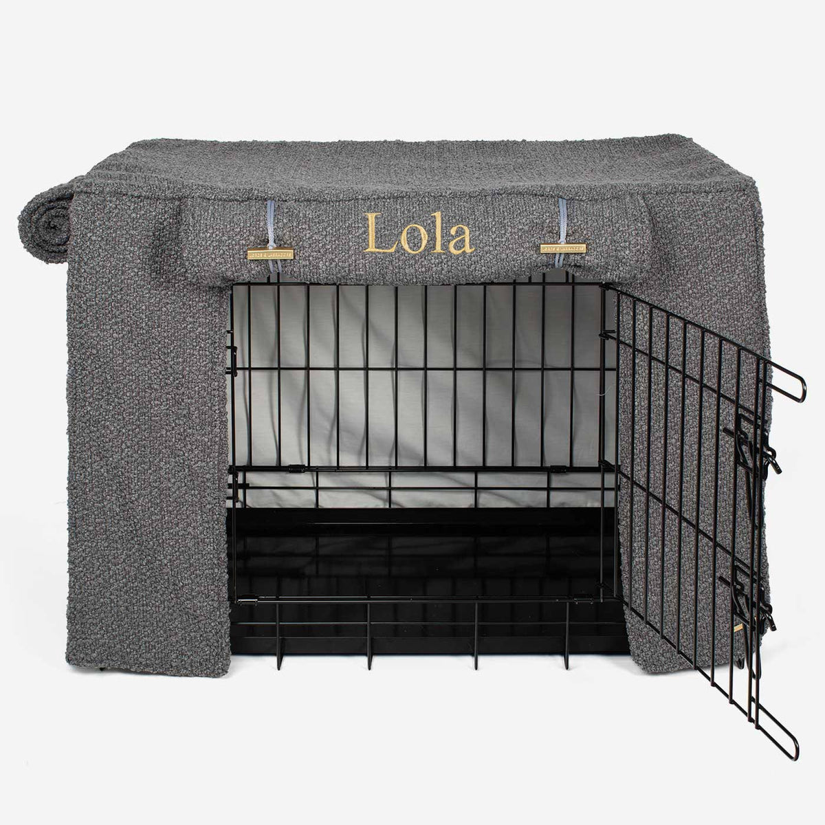 Housse de caisse pour chien entièrement doublée, motif bouclé granit, lavable en machine, personnalisable