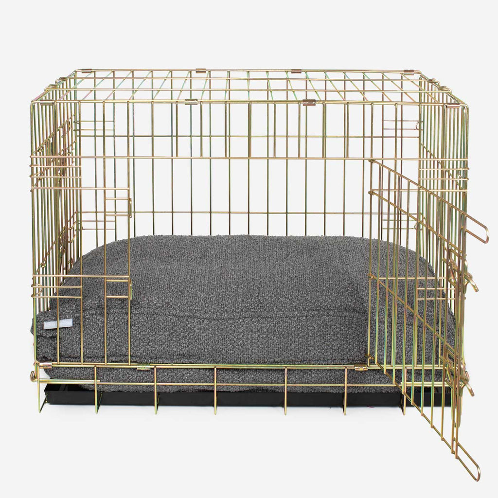 Handgemachtes Hundekissen Granit Bouclé Maschinenwaschbar Wasserabweisendes Futter