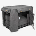 Dog Crate Set Granite Bouclé Fully Lined Personalised
