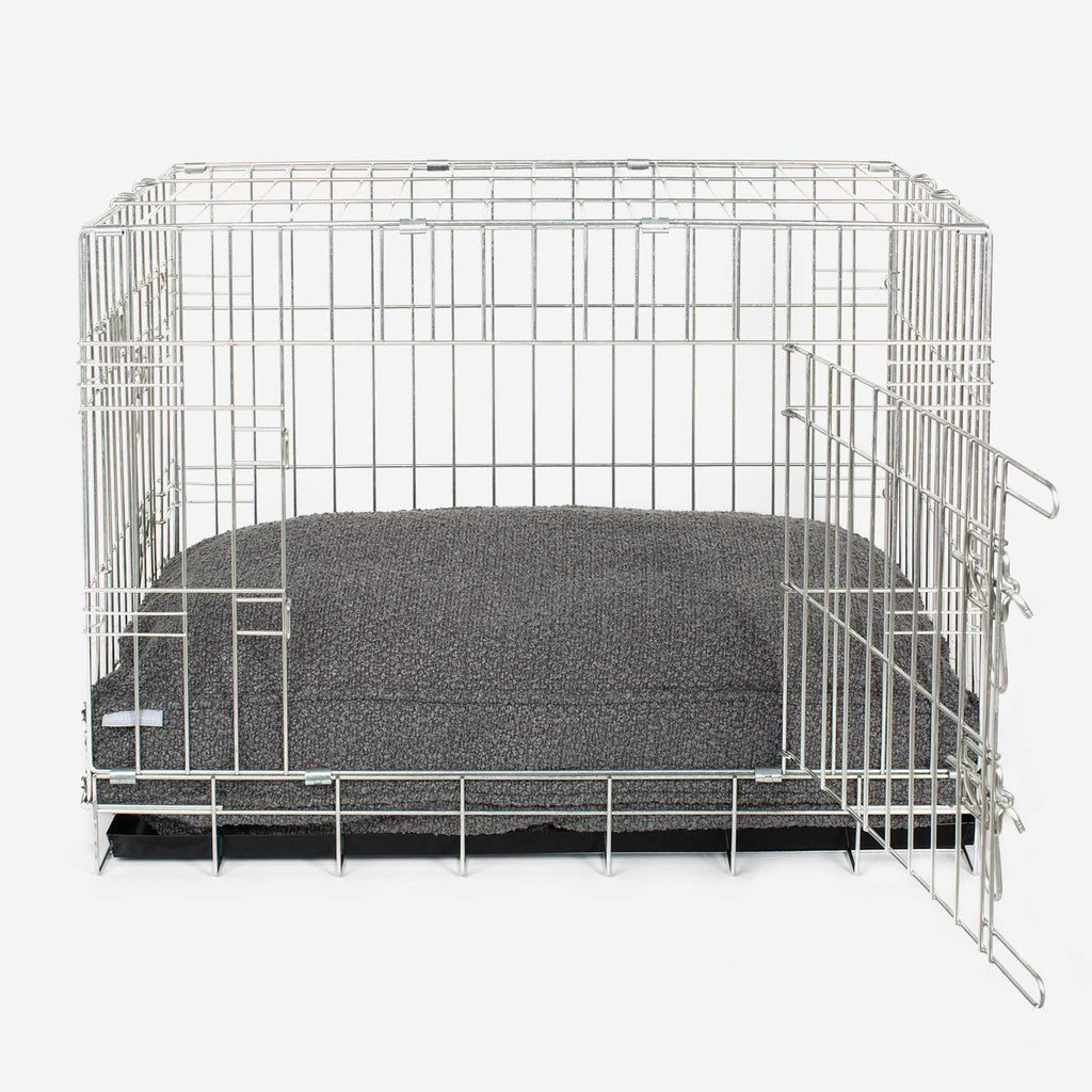 Handgemachtes Hundekissen Granit Bouclé Maschinenwaschbar Wasserabweisendes Futter