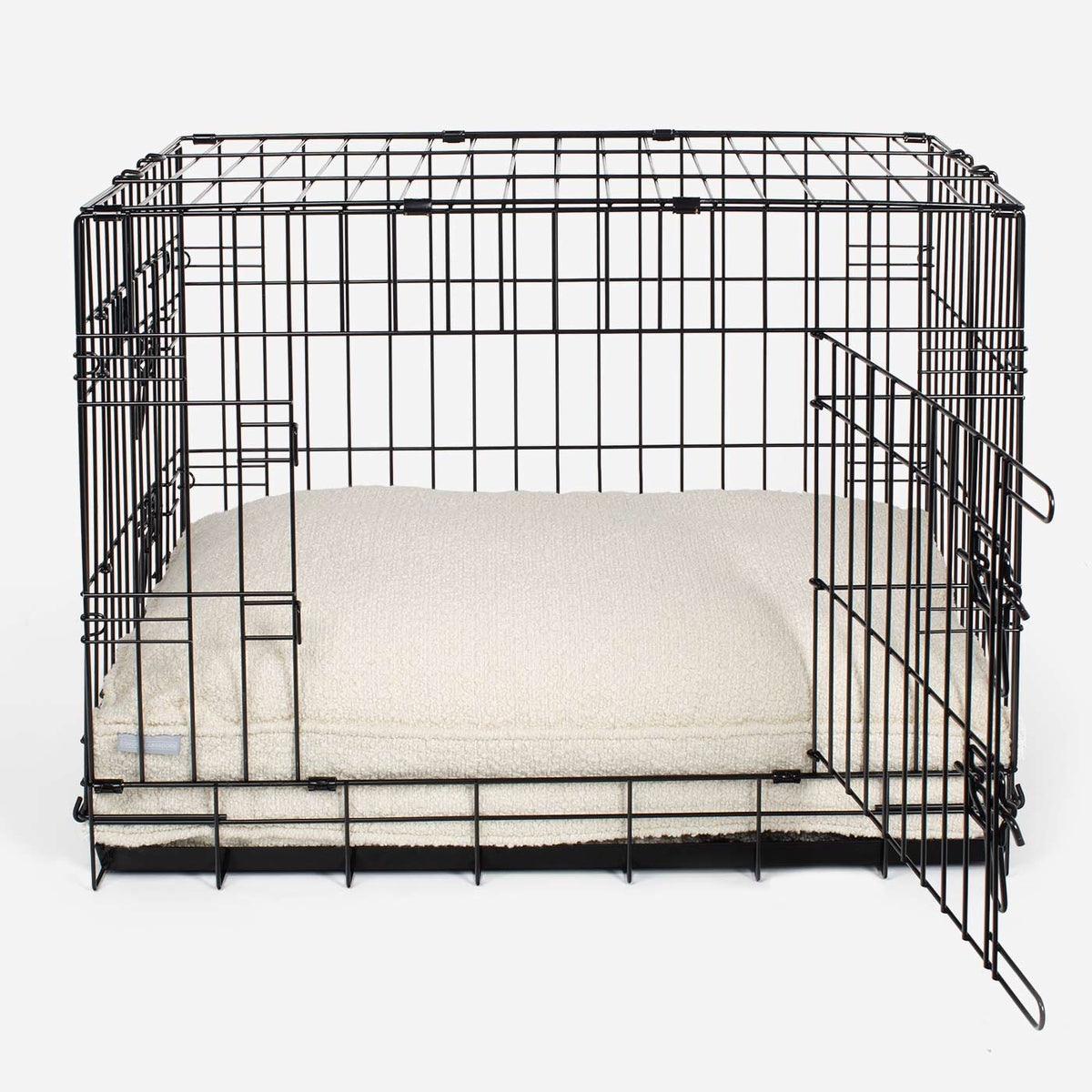 Coussin pour chien fait main en bouclé ivoire, lavable en machine, doublure résistante à l'eau
